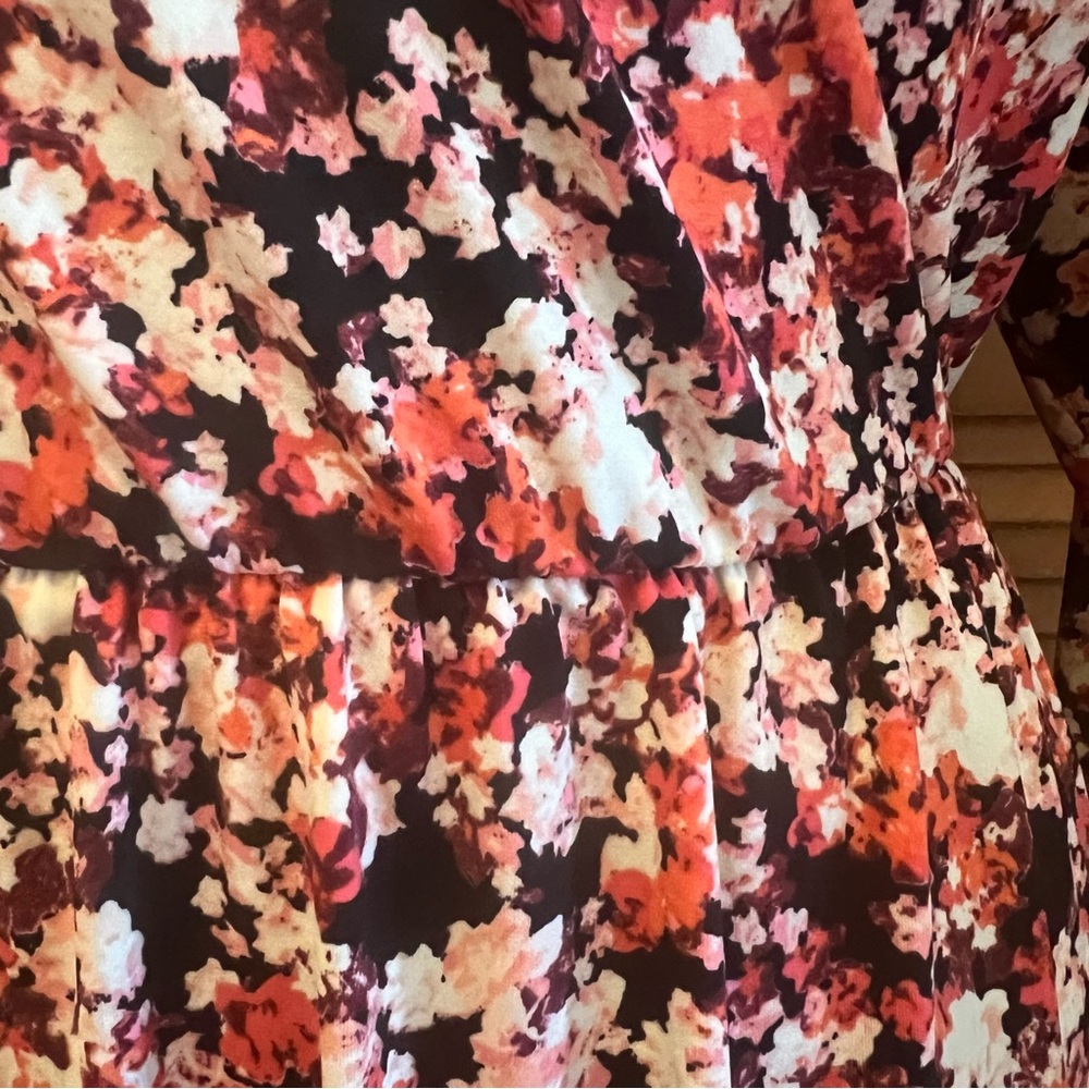 Lane Bryant Pink and Black Floral faux wrap Dress 22/24 petite plus size - Picture 7 of 15